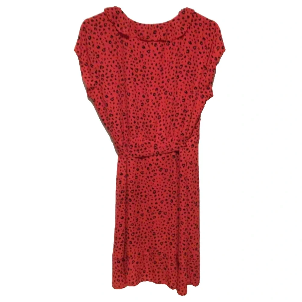 Sunday Best Red & Black Leopard Print Wrap Dress – Women’s Size 10 Animal Print - Picture 3 of 3